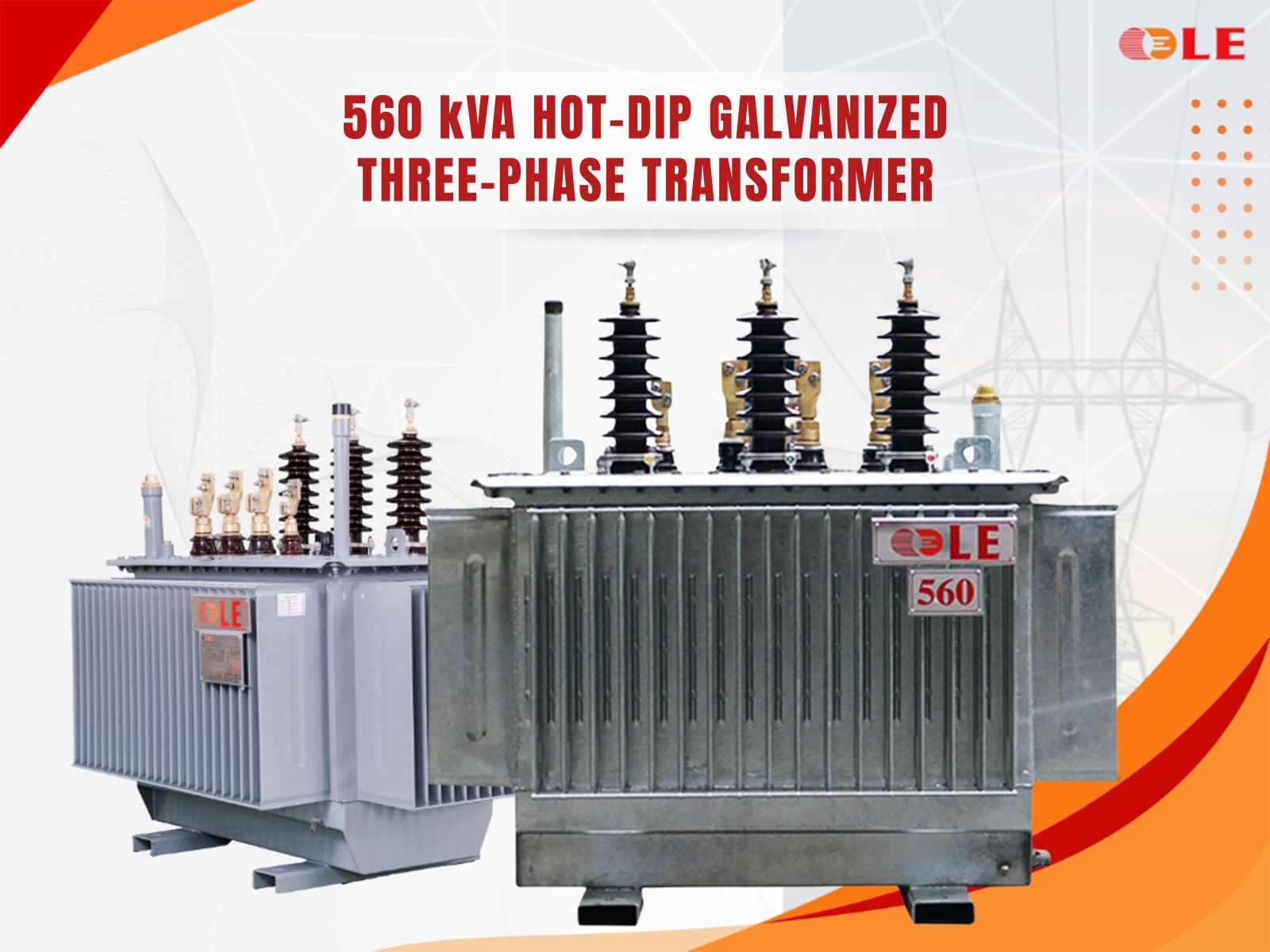 560 kVA hot-dip galvanized three-phase transformer by LE